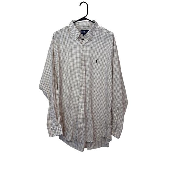 Ralph Lauren Blake Men’s Button Down Dress Shirt Size L Plaid Pony Logo Preppy - Picture 2 of 8